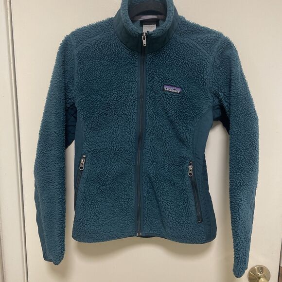Patagonia Synchilla Fleece Full Zip Jacket Women’s Green Long Sleeve Size Small - Picture 1 of 15